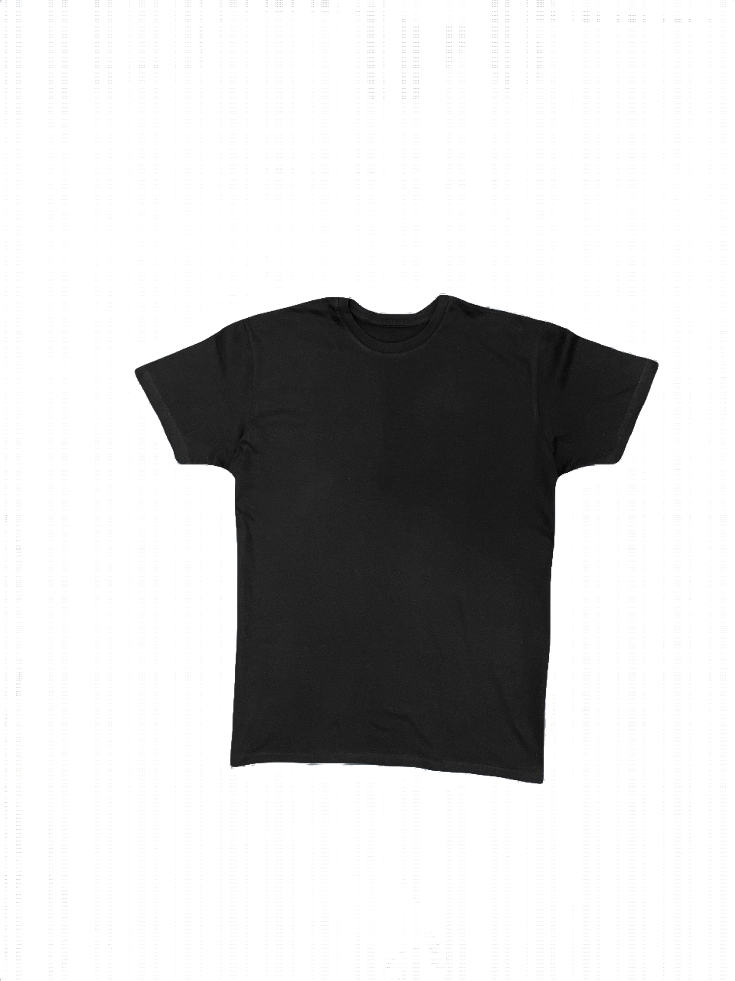 Back view of black "Reality" t-shirt by Staycold Project, plain back with eco-friendly screen-printed necktag